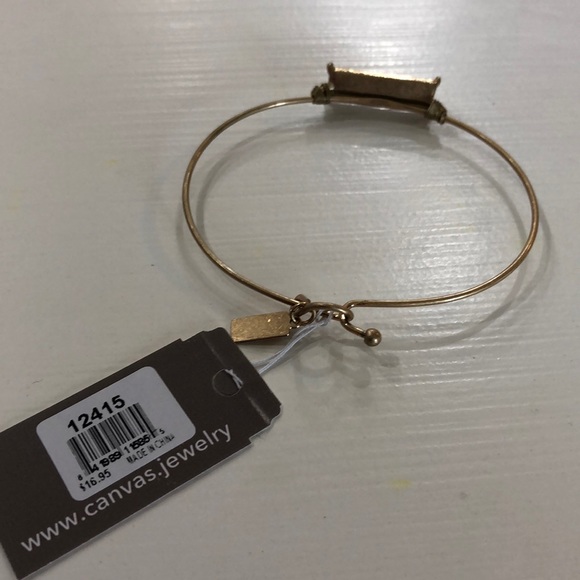 Canvas Gold Tone and Gray Bangle! - Picture 3 of 7